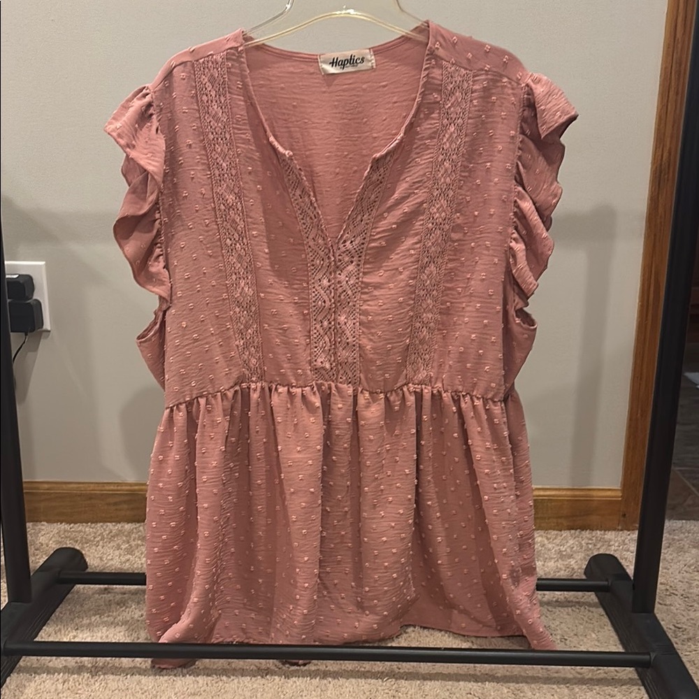Pink Ruffle Sleeve Boutique Women's Top